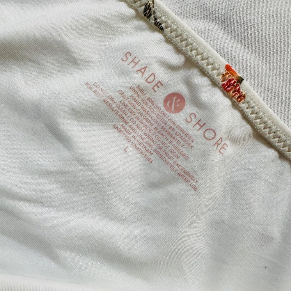 Shade & Shore Off White Floral Flowers Swimsuit Bottoms Only Bikini Bottoms Size - Picture 6 of 7